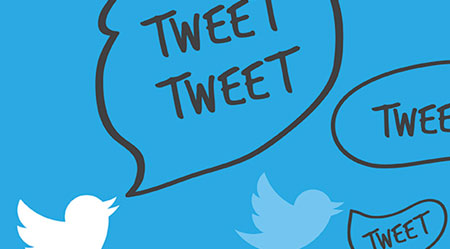 Twitter logo met tekstbalonnetjes